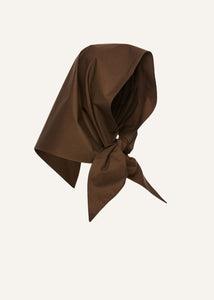 Cotton head scarf in dark brown