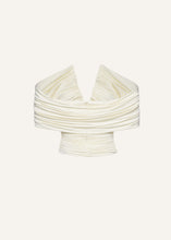 Load image into Gallery viewer, Ruched v neck wrap blouse in cream
