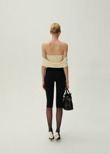 Load image into Gallery viewer, Ruched v neck wrap blouse in cream
