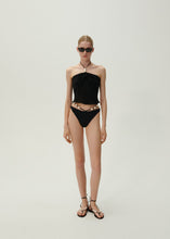 Load image into Gallery viewer, Pearl halterneck tube top in black
