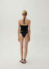 Load image into Gallery viewer, Pearl halterneck tube top in black
