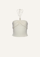 Load image into Gallery viewer, Pearl halterneck tube top in cream
