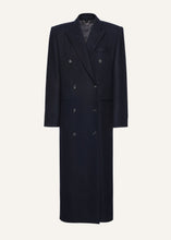 Load image into Gallery viewer, Long classic wool coat in navy
