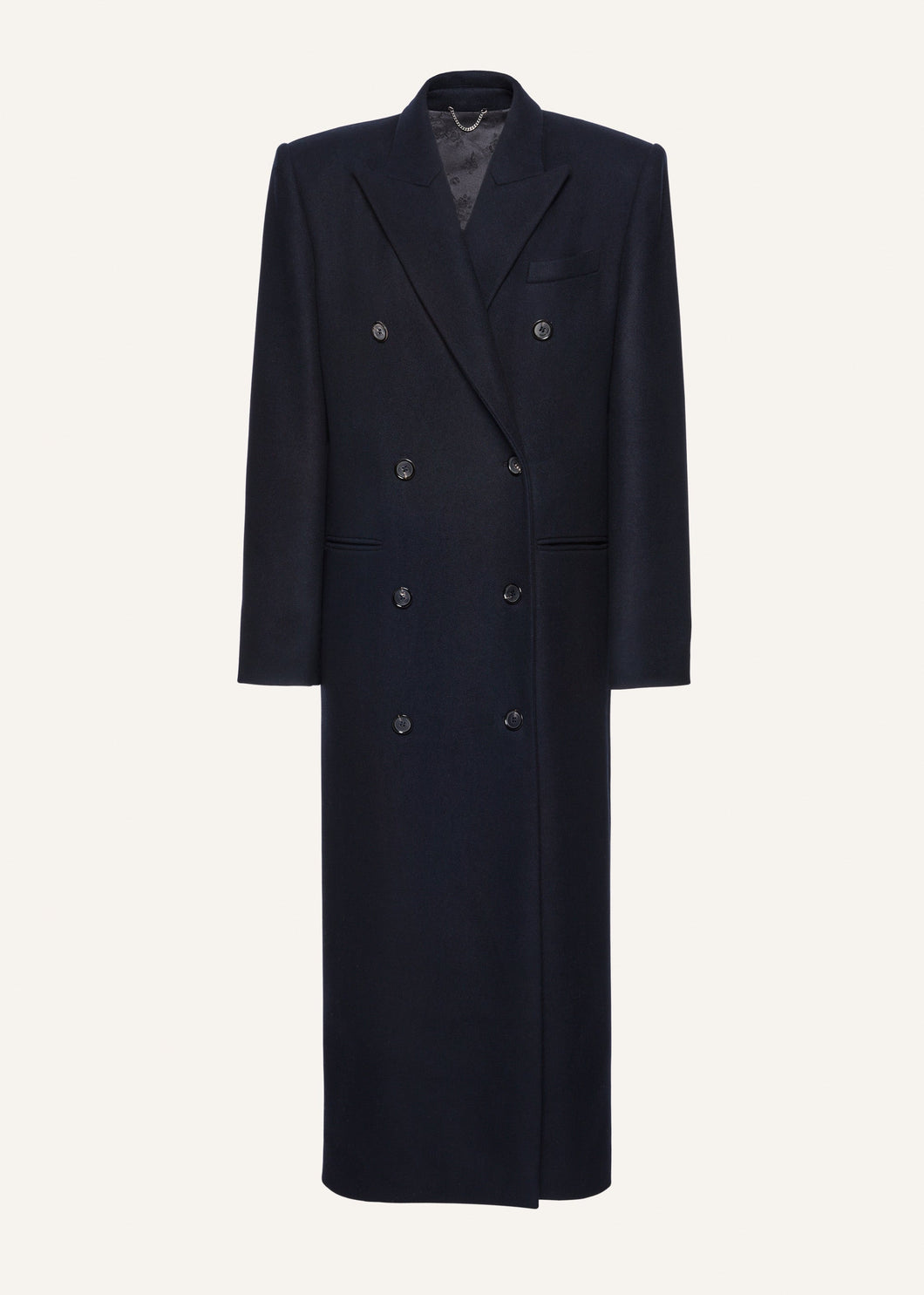 Long classic wool coat in navy