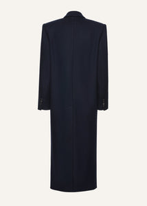 Long classic wool coat in navy