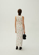 Load image into Gallery viewer, Ribbed jersey dress in cream rose embroidery
