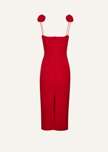 Bustier midi dress in red