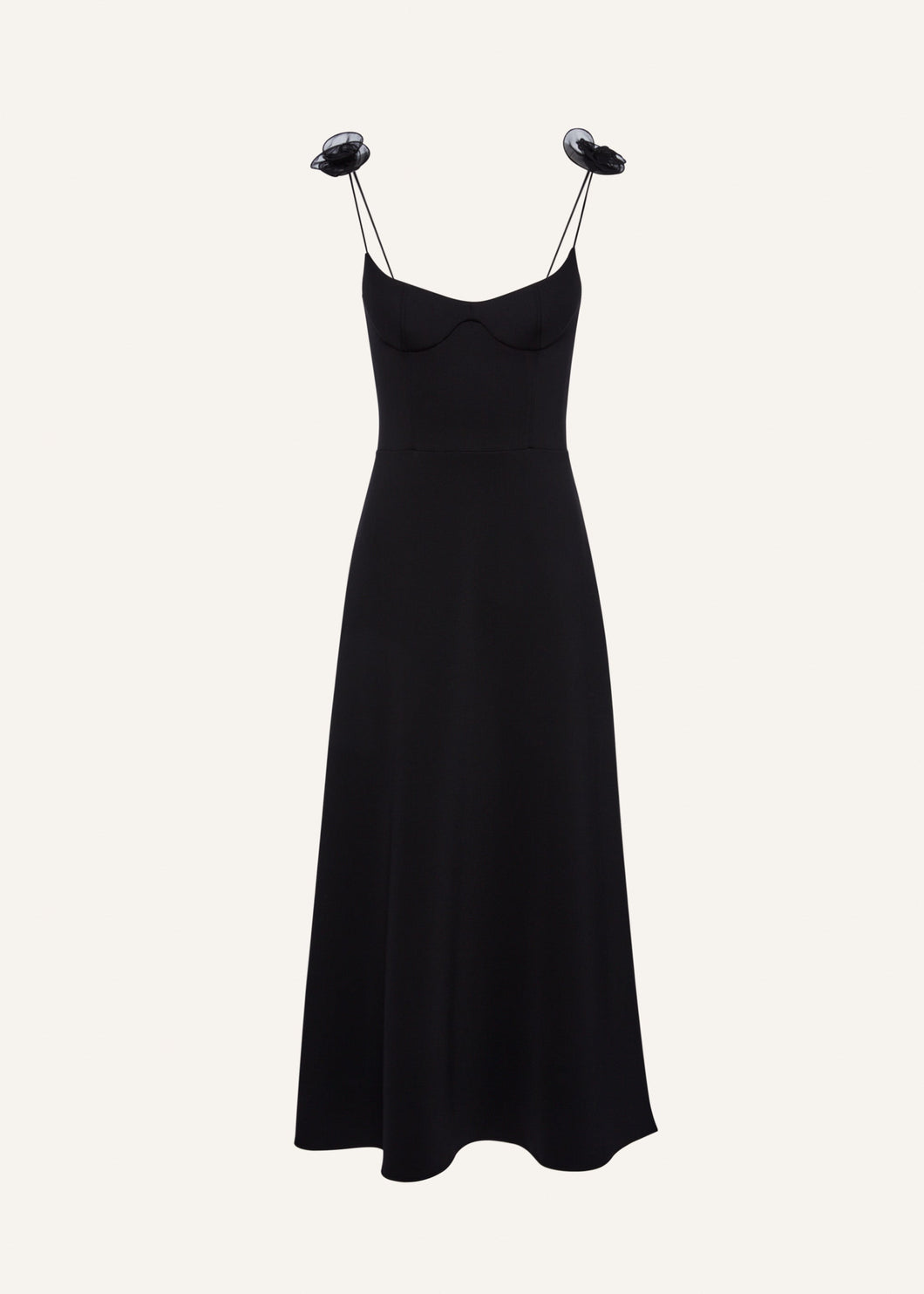 Bustier midi dress in black