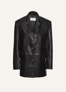 Leather car jacket in black