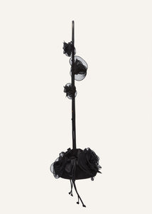 Magda bag muslin strap in black satin