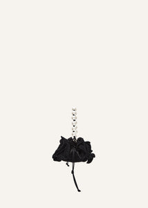 Small Magda bag pearl strap in black crochet