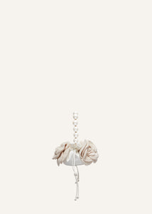 Small Magda bag pearl strap in cream crochet