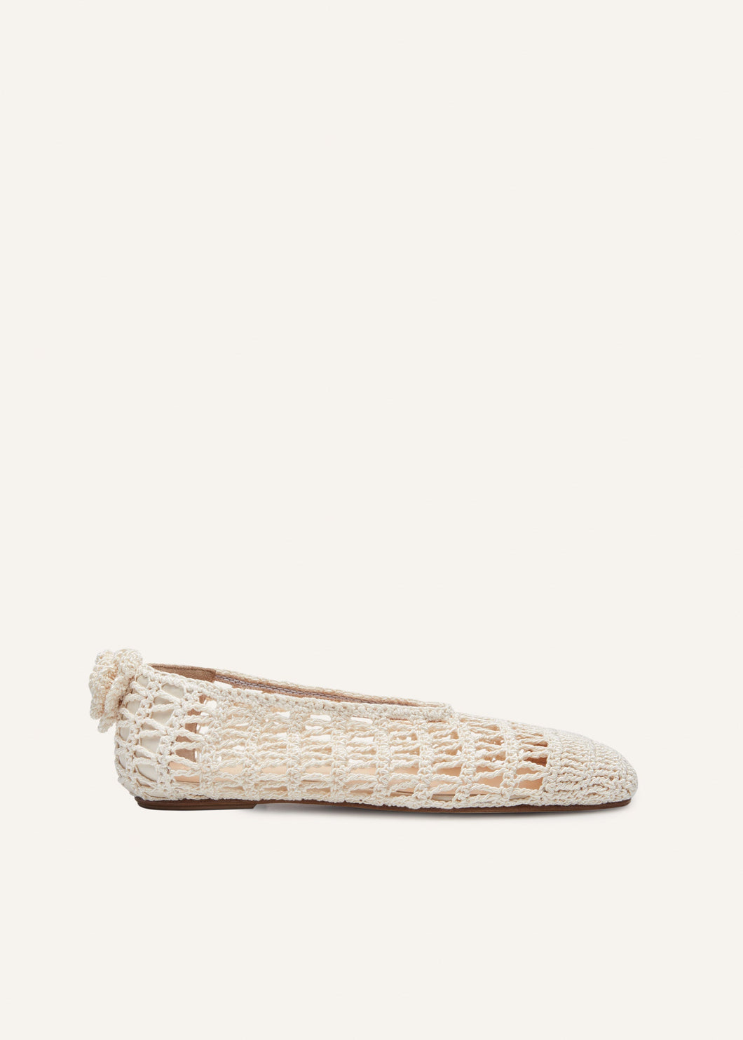 RE24 BALLET FLATS CROCHET CREAM