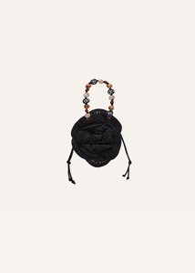 Magda bag beads strap in black crochet