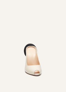 RE24 PEEP TOE MULES LEATHER CREAM