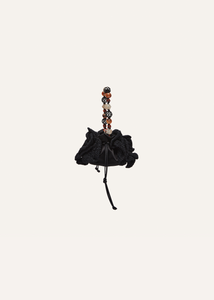 Small Magda bag beads strap in black crochet