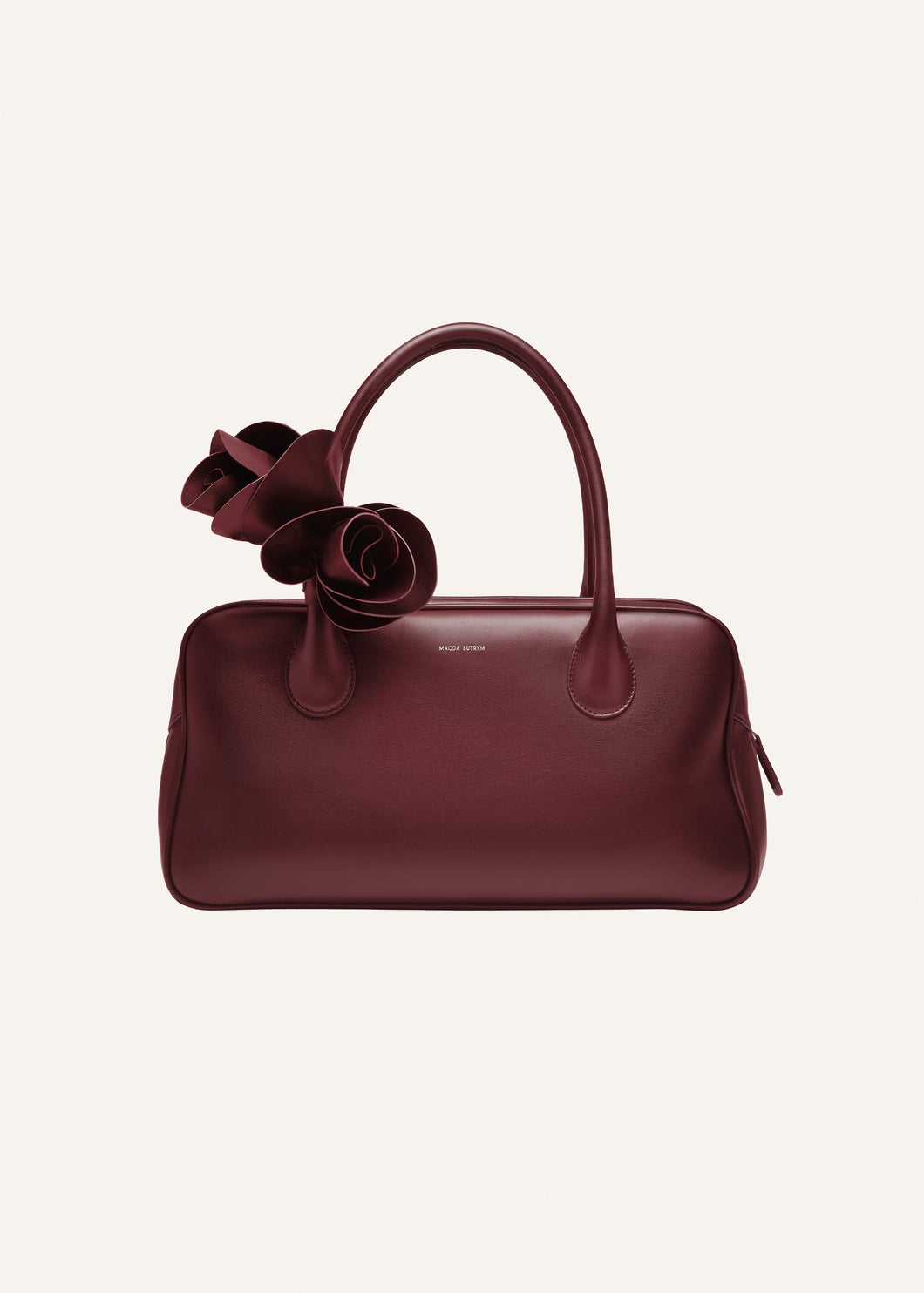 Brigitte bag in burgundy leather and silver