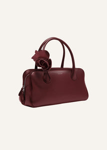 Brigitte bag in burgundy leather and silver