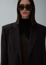 Load image into Gallery viewer, Sheer high neck bodysuit in black
