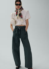 Load image into Gallery viewer, Knotted ribbed t-shirt in cream
