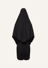 Load image into Gallery viewer, Hooded plunge maxi dress in black
