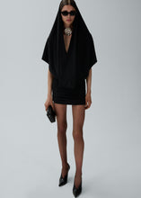 Load image into Gallery viewer, Hooded plunge maxi dress in black
