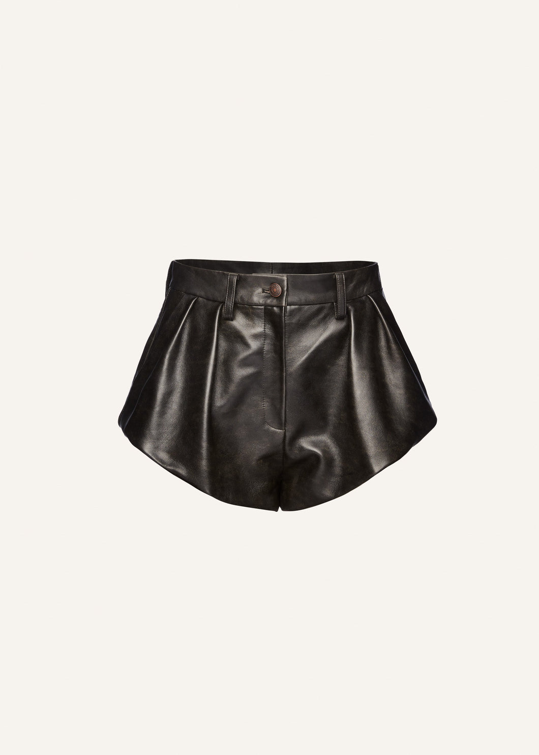 RE25 LEATHER 02 SHORTS BLACK VINTAGE