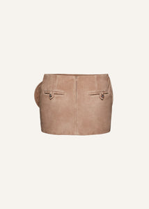 RE25 LEATHER 18 SKIRT BEIGE