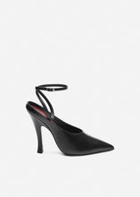 Load image into Gallery viewer, RE26 ANKLE STRAP PUMPS BLACK LEATHER
