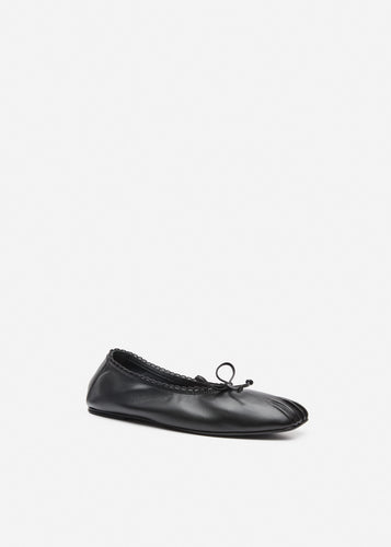 RE26 BALLET FLATS BLACK LEATHER