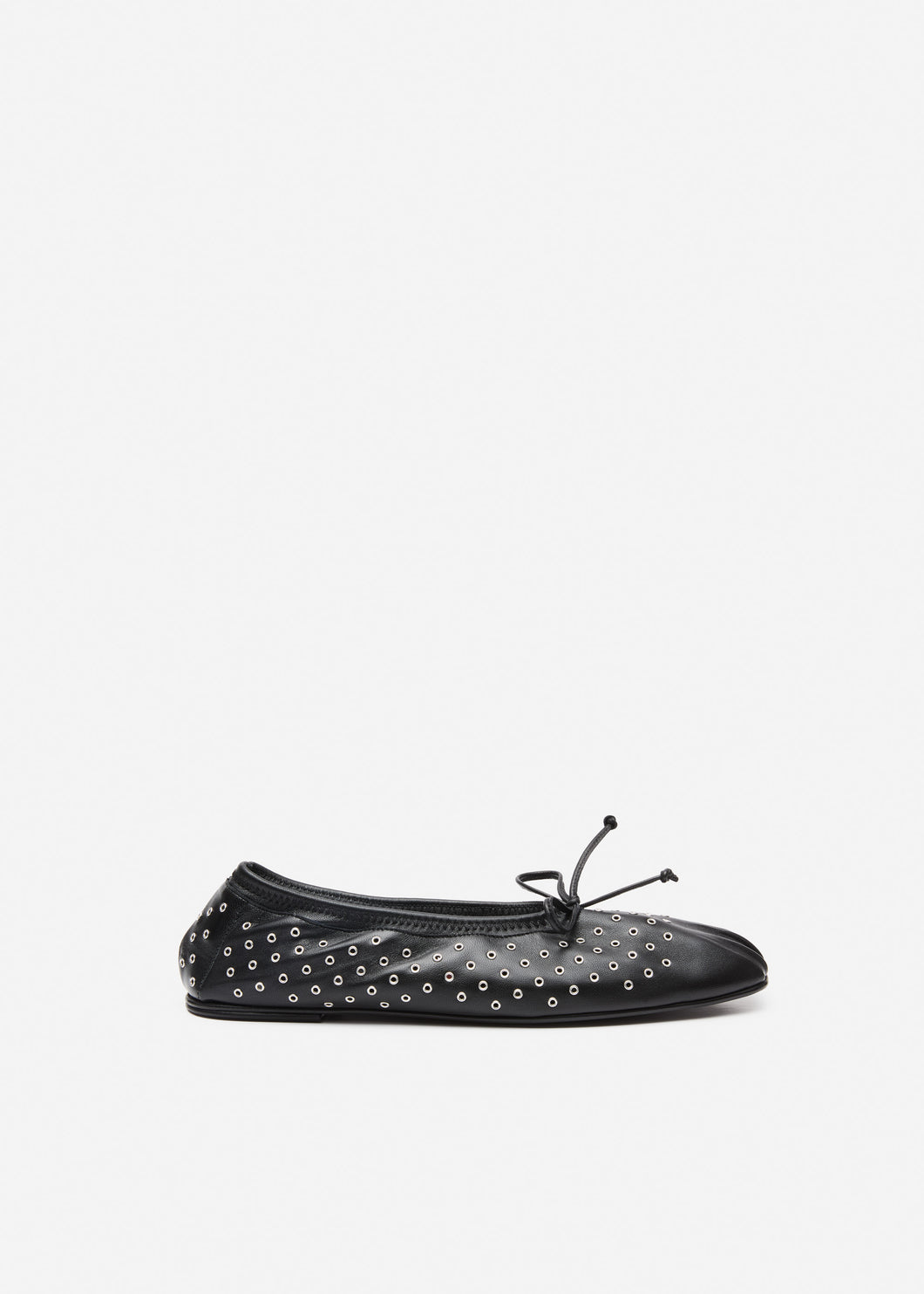 RE26 BALLET FLATS BLACK LEATHER WITH STUDS