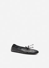 Load image into Gallery viewer, RE26 BALLET FLATS BLACK LEATHER WITH STUDS
