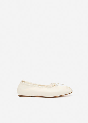 RE26 BALLET FLATS CREAM LEATHER