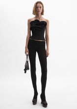 Load image into Gallery viewer, Wool and silk corset with sculptural neckline in black
