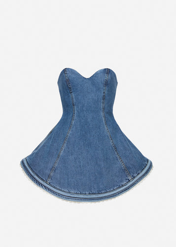 RE26 DENIM 09 DRESS DARK BLUE