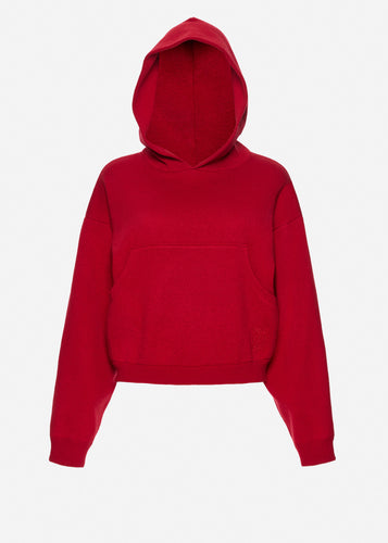 RE26 KNITWEAR 07 HOODIE RED