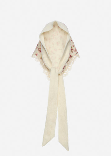 RE26 KNITWEAR 17 SCARF CREAM PRINT