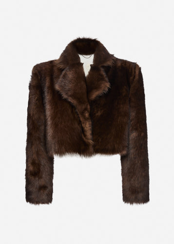 RE26 LEATHER 12 JACKET BROWN FUR