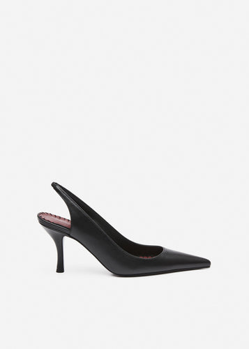 RE26 LOW SLINGBACK BLACK LEATHER
