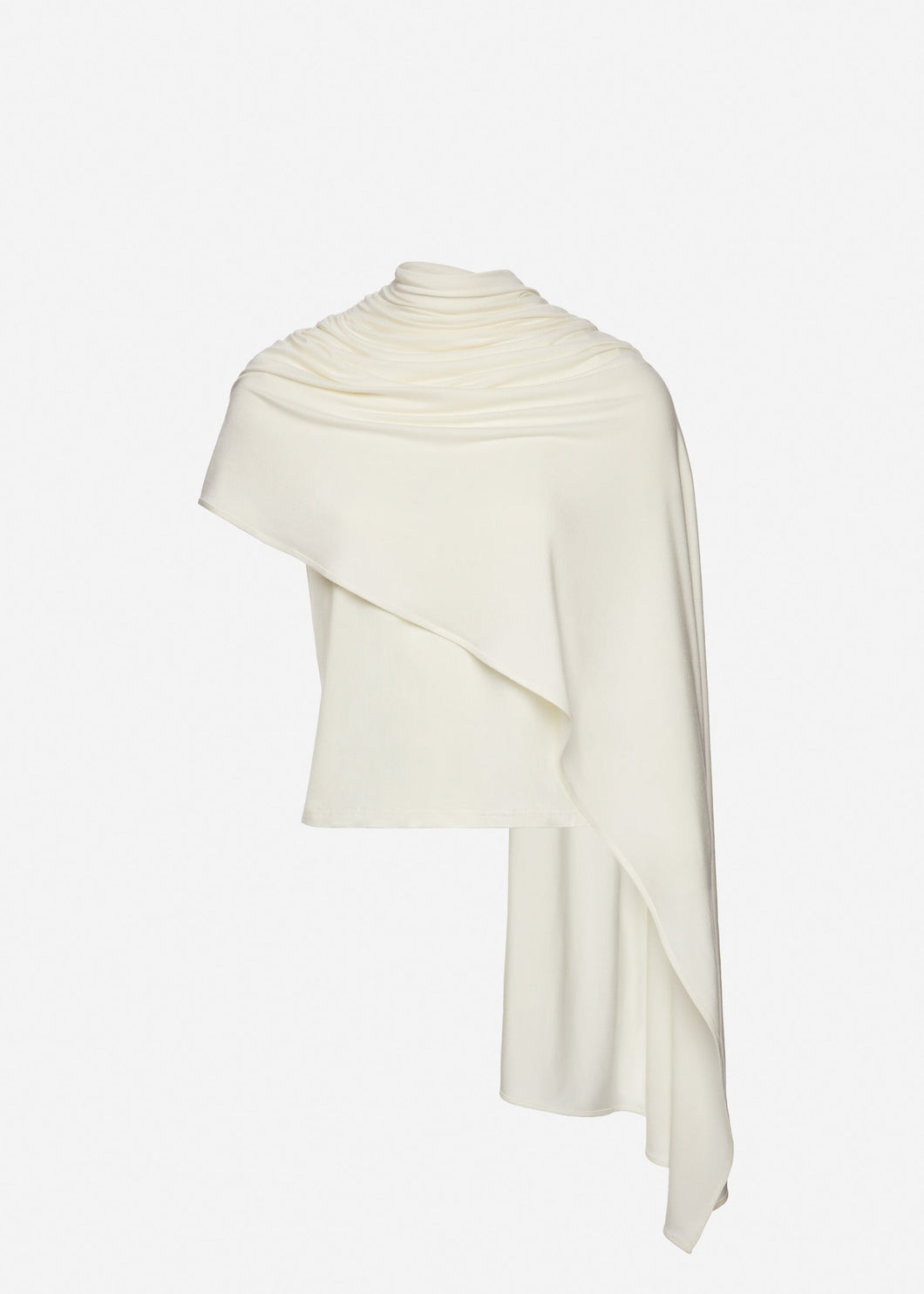 Fitted t-shirt with scarf in cream