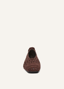 SS25 BALLET FLATS CROCHET BROWN