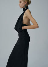 Load image into Gallery viewer, Lace detail midi skirt in black
