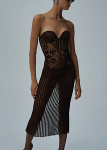SS25 CROCHET 01 DRESS BROWN