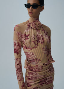 SS25 DRESS 35 BEIGE PRINT