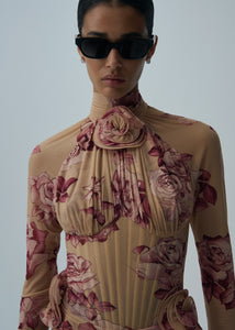 SS25 DRESS 35 BEIGE PRINT