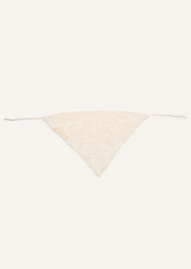 Crochet triangle scarf in cream