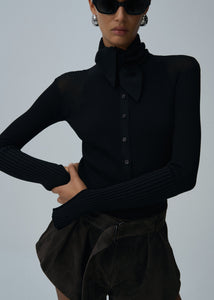 SS25 KNITWEAR 14 CARDIGAN BLACK