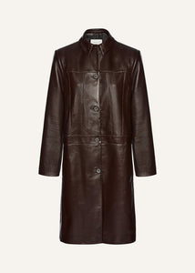 SS25 LEATHER 09 COAT BROWN