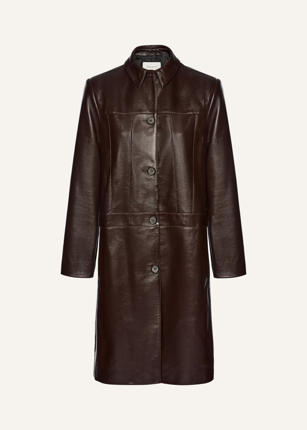 SS25 LEATHER 09 COAT BROWN