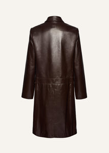 SS25 LEATHER 09 COAT BROWN